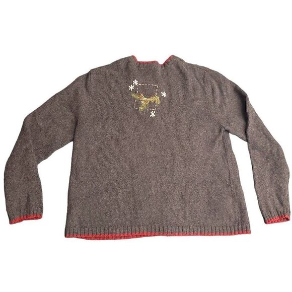 Croft & Barrow Christmas Cardinal Wool Angora Blend Zip Up Whimsical Sweater - Picture 12 of 12